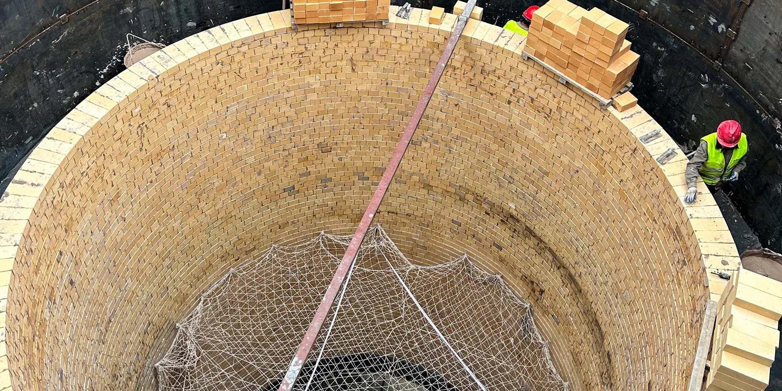 Construction Site of Refractory Bricks in Lime Kiln